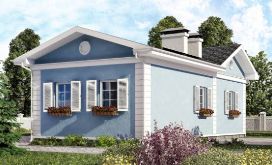090-004-П Проект одноэтажного дома, экономичный дом из керамзитобетонных блоков Мыски | Проекты одноэтажных домов от House Expert