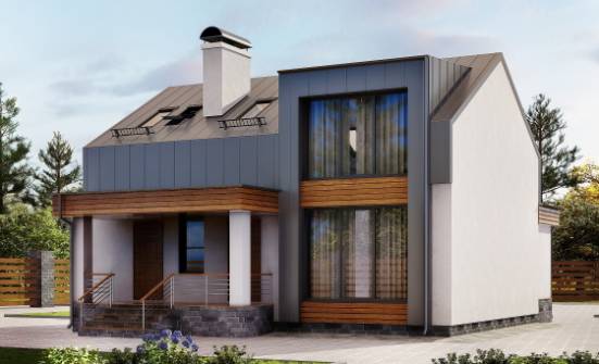120-004-П Проект двухэтажного дома мансардный этаж, экономичный дом из твинблока Гурьевск | Проекты домов от House Expert