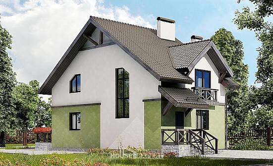 120-003-П Проект двухэтажного дома с мансардой, простой дом из арболита Новокузнецк | Проекты домов от House Expert