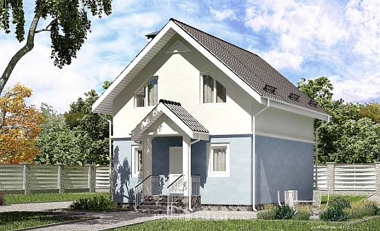 095-002-П Проект двухэтажного дома мансардой, скромный загородный дом из пеноблока Мыски | Проекты домов от House Expert