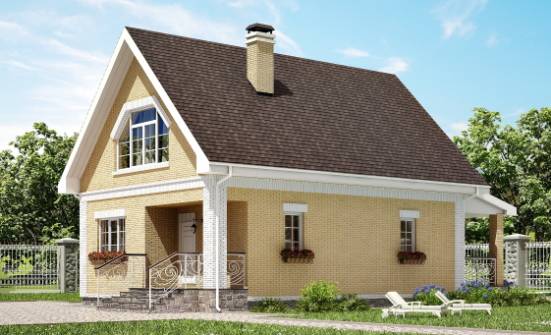 130-004-П Проект двухэтажного дома с мансардой, красивый дом из газобетона Калтан | Проекты домов от House Expert