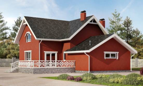 180-013-Л Проект двухэтажного дома мансардный этаж, гараж, недорогой домик из бризолита Междуреченск | Проекты домов от House Expert