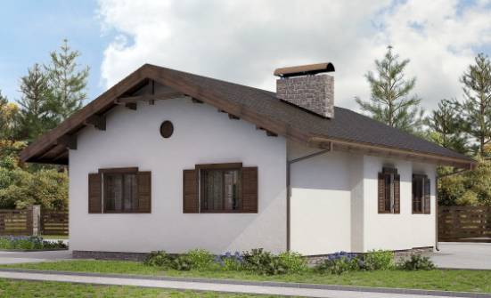 090-002-П Проект одноэтажного дома, небольшой загородный дом из кирпича Прокопьевск | Проекты домов от House Expert
