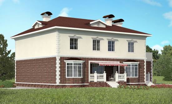 380-001-Л Проект двухэтажного дома и гаражом, современный дом из кирпича Киселёвск | Проекты домов от House Expert