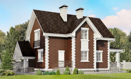 190-003-Л Проект двухэтажного дома с мансардой, гараж, простой домик из газосиликатных блоков Междуреченск | Проекты домов от House Expert