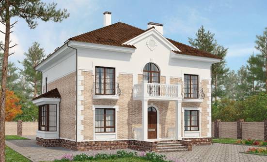 220-008-П Проект двухэтажного дома, красивый коттедж из кирпича Таштагол | Проекты домов от House Expert