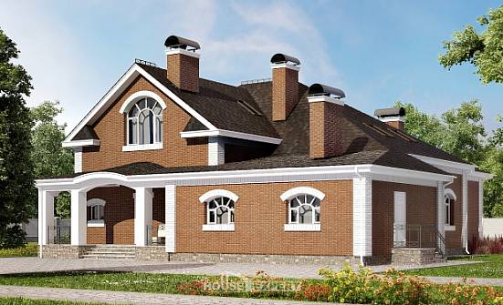 400-003-П Проект двухэтажного дома с мансардным этажом, уютный дом из блока Ленинск-Кузнецкий | Проекты домов от House Expert