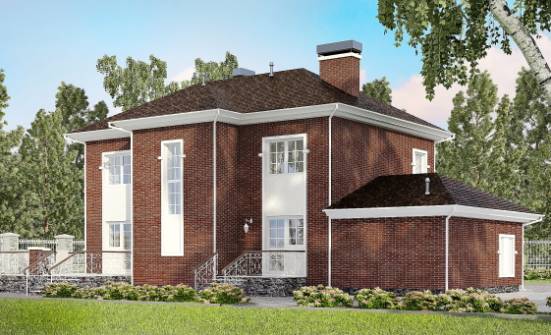180-006-Л Проект двухэтажного дома и гаражом, простой домик из кирпича Гурьевск | Проекты домов от House Expert