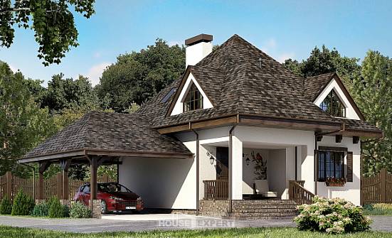 110-002-Л Проект двухэтажного дома мансардой и гаражом, доступный загородный дом из твинблока Калтан | Проекты домов от House Expert