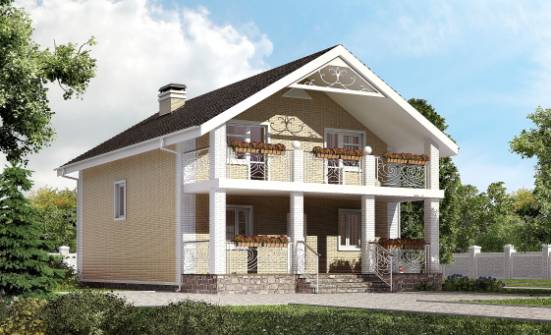 150-007-Л Проект двухэтажного дома мансардой, классический дом из арболита Междуреченск | Проекты домов от House Expert