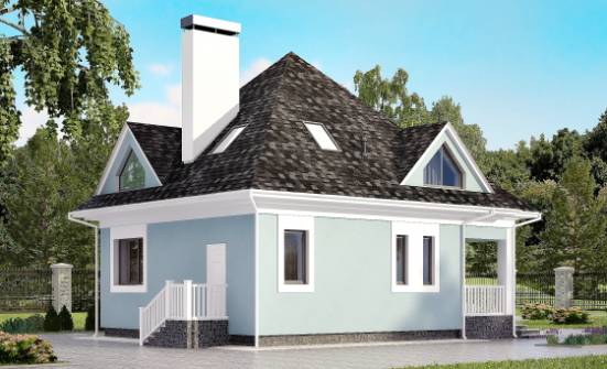 110-001-Л Проект двухэтажного дома мансардой, классический дом из керамзитобетонных блоков Белово | Проекты домов от House Expert