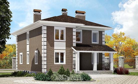 185-002-П Проект двухэтажного дома, экономичный коттедж из поризованных блоков Осинники | Проекты домов от House Expert