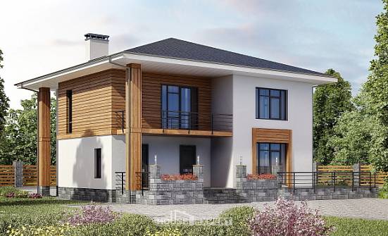 180-015-П Проект двухэтажного дома, уютный коттедж из газобетона Анжеро-Судженск | Проекты домов от House Expert