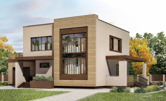 220-003-Л Проект двухэтажного дома и гаражом, уютный дом из блока Междуреченск | Проекты домов от House Expert