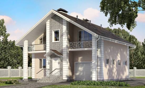 150-002-П Проект двухэтажного дома мансардой и гаражом, классический домик из теплоблока Белово | Проекты домов от House Expert