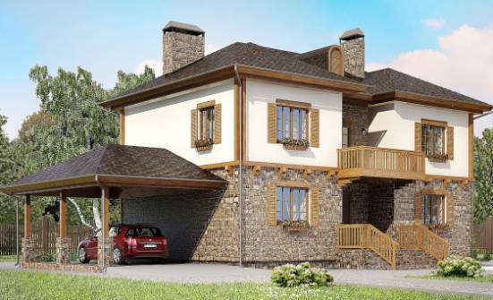 155-006-Л Проект двухэтажного дома, гараж, скромный дом из пеноблока Полысаево | Проекты домов от House Expert