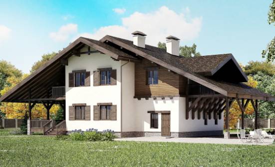 270-001-Л Проект двухэтажного дома мансардой, гараж, просторный дом из кирпича Мыски | Проекты домов от House Expert