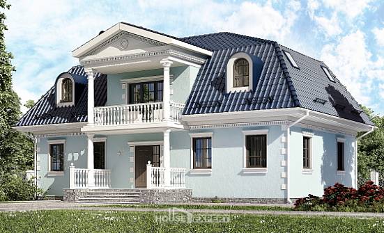 210-004-Л Проект двухэтажного дома с мансардой, классический дом из блока Киселёвск | Проекты домов от House Expert