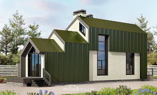 060-006-Л Проект двухэтажного дома с мансардой, компактный загородный дом из теплоблока Киселёвск | Проекты домов от House Expert