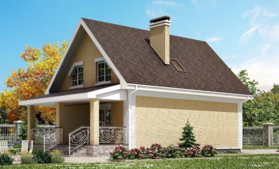 130-004-П Проект двухэтажного дома с мансардой, красивый дом из газобетона Калтан | Проекты домов от House Expert