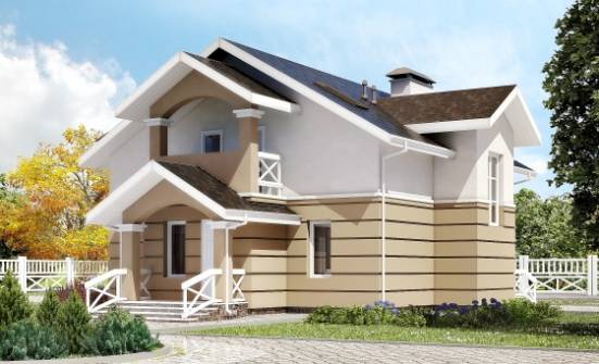 155-009-П Проект двухэтажного дома мансардой, простой дом из блока Калтан | Проекты домов от House Expert