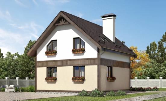 105-001-П Проект двухэтажного дома с мансардой, красивый домик из бризолита Топки | Проекты домов от House Expert