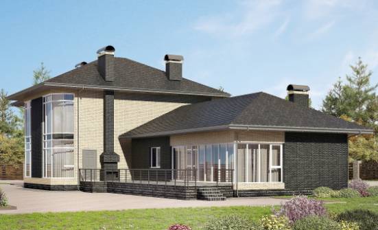 305-003-Л Проект двухэтажного дома, большой дом из бризолита Новокузнецк | Проекты домов от House Expert