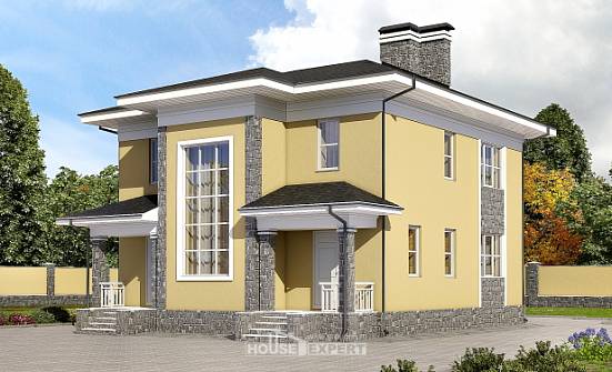 155-011-Л Проект двухэтажного дома, бюджетный дом из блока Калтан | Проекты домов от House Expert