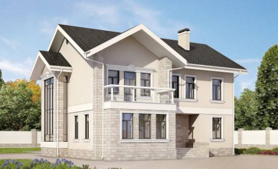 170-008-Л Проект двухэтажного дома, красивый загородный дом из теплоблока Кемерово | Проекты домов от House Expert