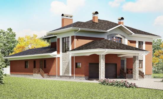 400-002-Л Проект двухэтажного дома и гаражом, классический дом из кирпича Осинники | Проекты домов от House Expert