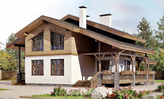210-006-П Проект двухэтажного дома с мансардным этажом, красивый дом из кирпича Прокопьевск | Проекты домов от House Expert