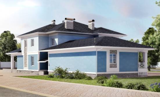620-001-П Проект трехэтажного дома и гаражом, просторный загородный дом из бризолита Кемерово | Проекты домов от House Expert