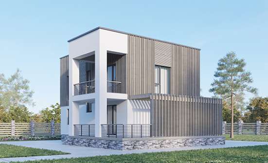 150-017-П Проект двухэтажного дома, доступный домик из блока Новокузнецк | Проекты домов от House Expert