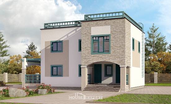 150-010-П Проект двухэтажного дома, доступный коттедж из кирпича Топки | Проекты домов от House Expert