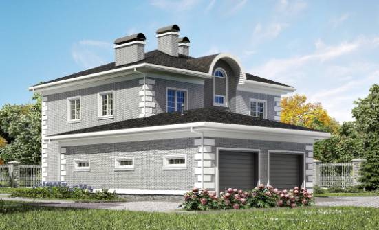245-004-Л Проект двухэтажного дома и гаражом, средний коттедж из кирпича Киселёвск | Проекты домов от House Expert
