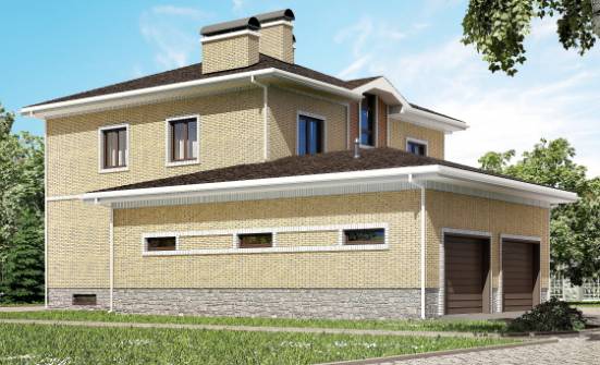 350-002-Л Проект трехэтажного дома, гараж, просторный коттедж из кирпича Юрга | Проекты домов от House Expert