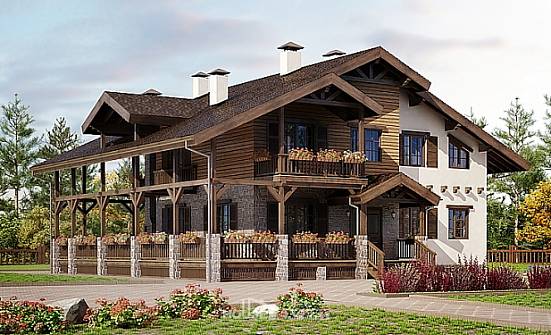 400-004-П Проект трехэтажного дома с мансардой и гаражом, просторный загородный дом из кирпича Полысаево | Проекты домов от House Expert