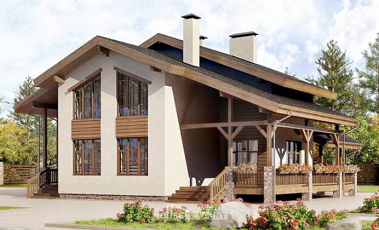 240-003-П Проект двухэтажного дома с мансардным этажом, уютный коттедж из кирпича Кемерово | Проекты домов от House Expert