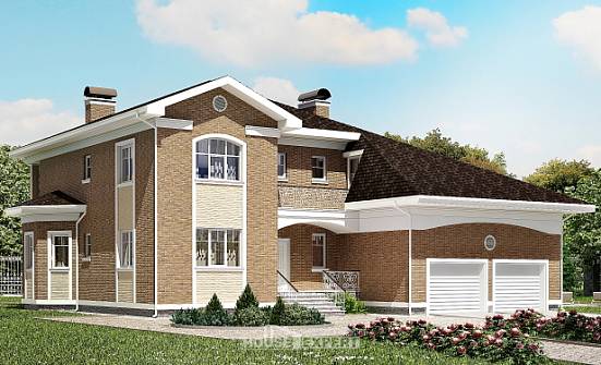 335-002-П Проект двухэтажного дома, гараж, современный загородный дом из кирпича Белово | Проекты домов от House Expert