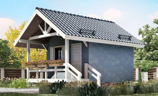 020-001-П Проект одноэтажного дома, бюджетный домик из бревен Прокопьевск | Проекты домов от House Expert