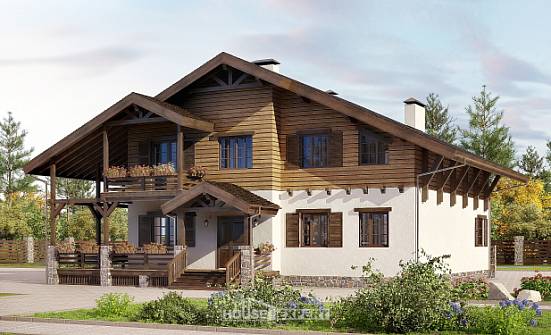 260-001-П Проект двухэтажного дома с мансардой, уютный загородный дом из кирпича Междуреченск | Проекты домов от House Expert