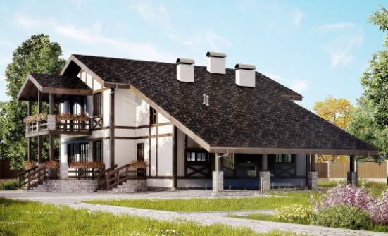 250-002-Л Проект двухэтажного дома мансардой и гаражом, простой дом из кирпича Белово | Проекты домов от House Expert