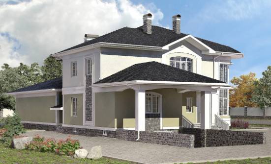 620-001-Л Проект трехэтажного дома, гараж, современный дом из твинблока Юрга | Проекты домов от House Expert