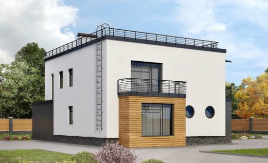 260-002-П Проект двухэтажного дома, гараж, современный коттедж из теплоблока Мыски | Проекты домов от House Expert