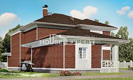 315-001-П Проект двухэтажного дома, гараж, классический загородный дом из кирпича Новокузнецк, House Expert