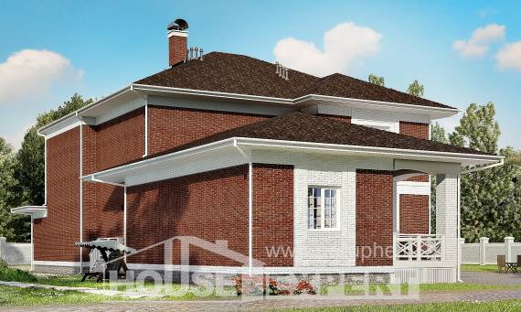 315-001-П Проект двухэтажного дома, гараж, классический загородный дом из кирпича Новокузнецк, House Expert