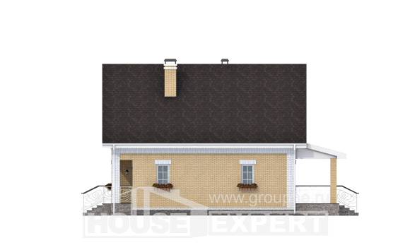 130-004-П Проект двухэтажного дома с мансардным этажом, красивый домик из твинблока Белово, House Expert
