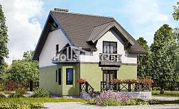 120-003-П Проект двухэтажного дома с мансардным этажом, уютный домик из керамзитобетонных блоков Таштагол, House Expert