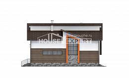 240-004-П Проект двухэтажного дома мансардный этаж и гаражом, средний домик из пеноблока Кемерово, House Expert
