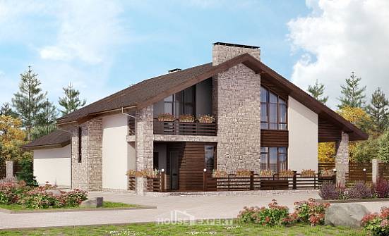 480-001-Л Проект трехэтажного дома с мансардой, просторный домик из газобетона Кемерово | Проекты домов от House Expert